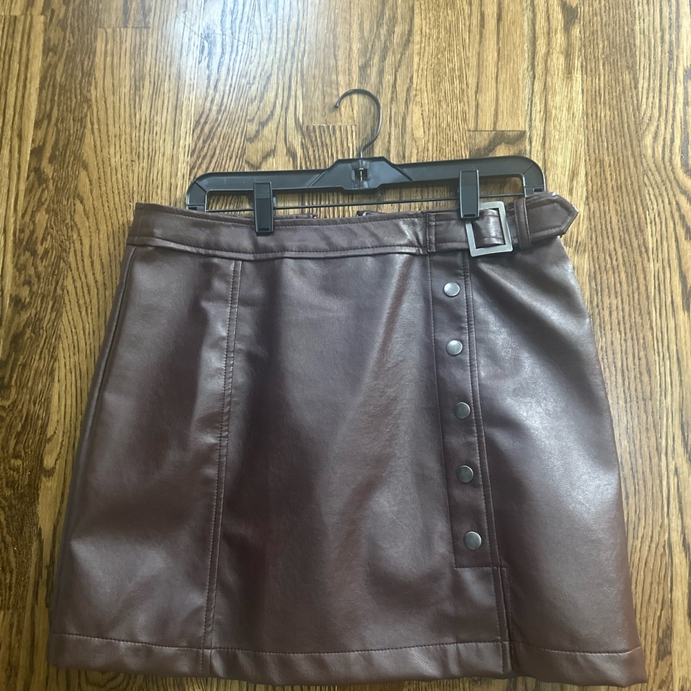 Brown Patton leather skirt. Like new